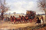 Famous Road Paintings - A Coach and Four on an Autumn Road